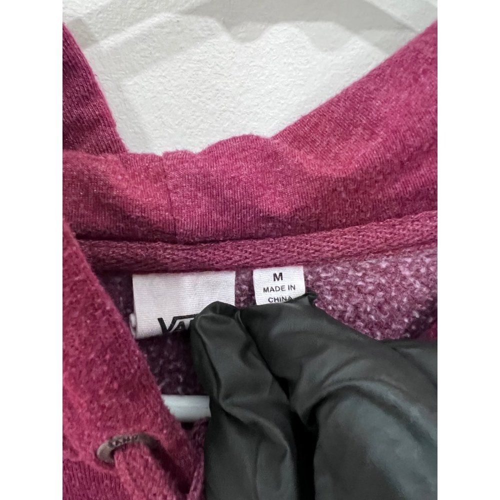 Vans Women's Checkerboard Off The Wall Long Sleeve Hoodie Burgundy Size L - Picture 2 of 6